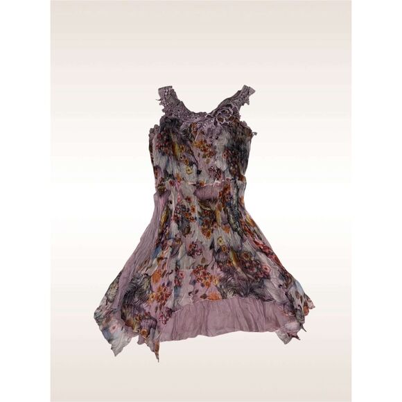 Vintage Silk Butterfly Fairy Princess Floral Top/Mini Dress - Picture 1 of 13